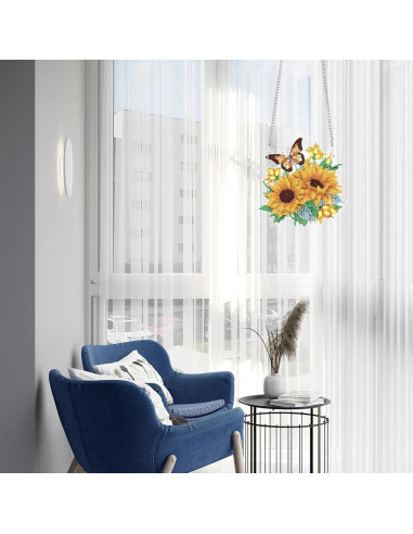 Kit de Adorno Colgante de Diamante AiYuanzsh Mariposa 5D