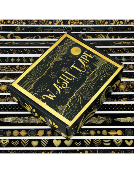 Conjunto de Cinta Washi Negra NANYNNU 27 Rollos Decorativa