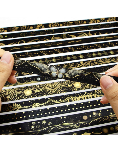 Conjunto de Cinta Washi Negra NANYNNU 27 Rollos Decorativa