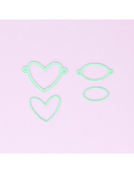 Troqueles Craftelier Corazón y Óvalo - Set de 4 para Scrapbooking