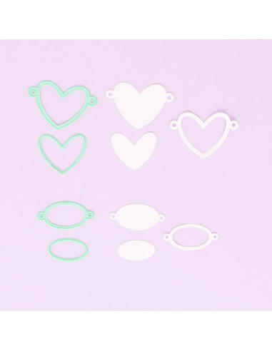 Troqueles Craftelier Corazón y Óvalo - Set de 4 para Scrapbooking