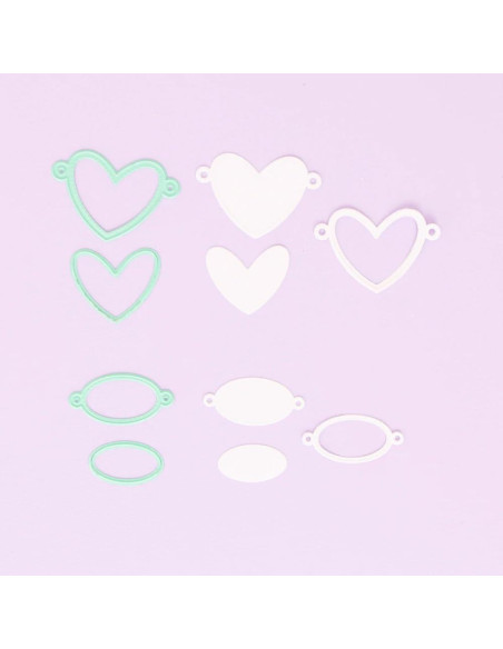 Troqueles Craftelier Corazón y Óvalo - Set de 4 para Scrapbooking