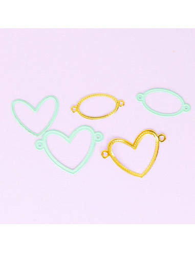 Troqueles Craftelier Corazón y Óvalo - Set de 4 para Scrapbooking