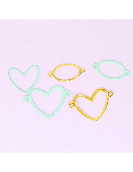 Troqueles Craftelier Corazón y Óvalo - Set de 4 para Scrapbooking