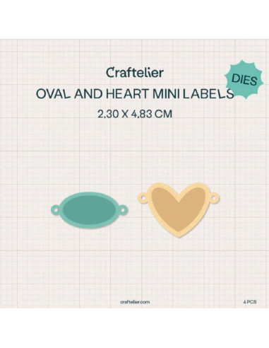Troqueles Craftelier Corazón y Óvalo - Set de 4 para Scrapbooking