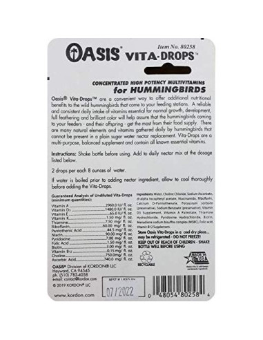 OASIS Gotas Vita Colibrí 56.7g - Multivitaminas para Aves