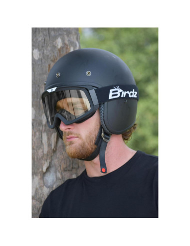 Gafas de moto OTG Birdz Pelican Negro-Claro con lente clara