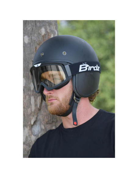 Gafas de moto OTG Birdz Pelican Negro-Claro con lente clara