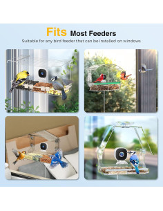 Cámara de Observación de Pájaros Vigytek 2K HD con Ventosa 2