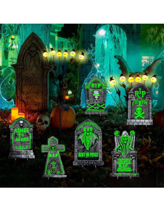 Decoraciones de Tumbas de Halloween CiniQy, Paquete de 6 Grandes 2