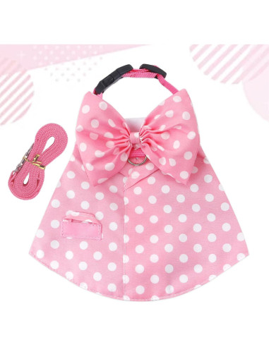 Conjunto Arnés y Correa para Conejos Habbiful Rosa S