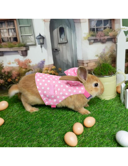 Conjunto Arnés y Correa para Conejos Habbiful Rosa S