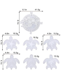 Kit de Moldes de Resina KABAKE para Campanas de Viento Tortuga Marina 2