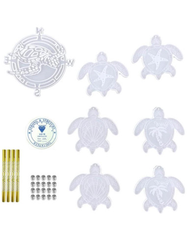Kit de Moldes de Resina KABAKE para Campanas de Viento Tortuga Marina