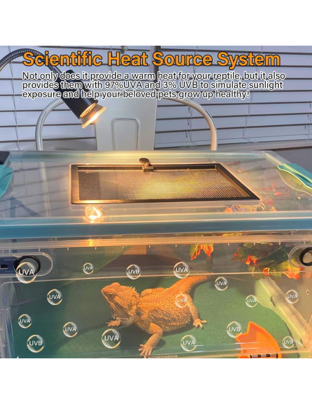Lámpara de Calor DUMILOO para Reptiles 50W UVA UVB Regulable
