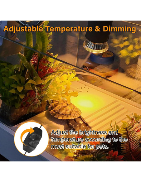 Lámpara de Calor DUMILOO para Reptiles 50W UVA UVB Regulable