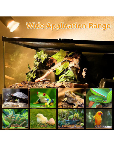 Lámpara de Calor DUMILOO para Reptiles 50W UVA UVB Regulable