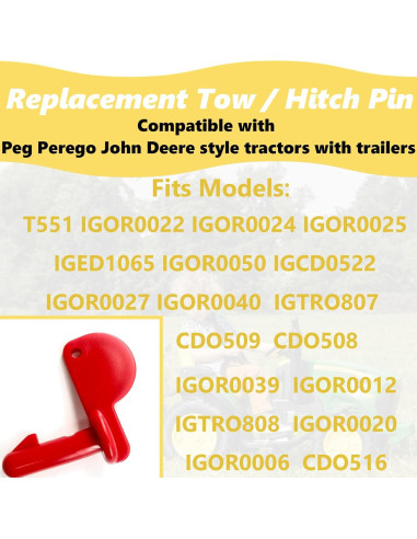 Remache de Enganche de Remolque x2 x Peg Perego John Deere