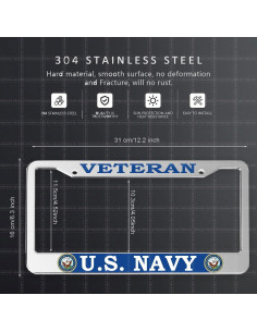 Paquete de 2 Marcos de Placas de Licencia HIBUFAN Universal 2