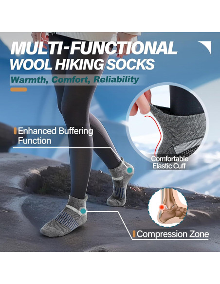 6 Pares Calcetines de Merino Anlisim para Correr y Senderismo