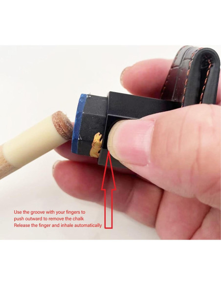 Soporte magnético para tiza de billar Pyhodi, aluminio y cuero