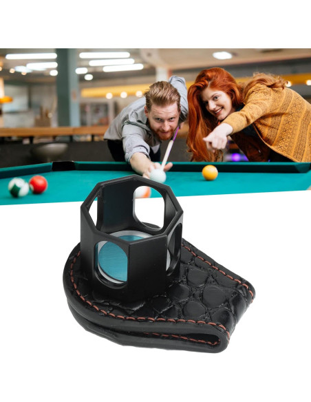 Soporte magnético para tiza de billar Pyhodi, aluminio y cuero