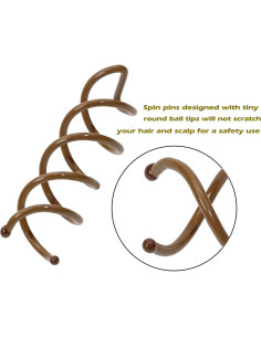 Pinzas de Cabello en Espiral Mini Skater Set de 20 Marrón 2