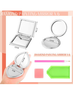 Espejo Compacto Plegable Thyle 6 Pcs con Magnificación 7 cm 2