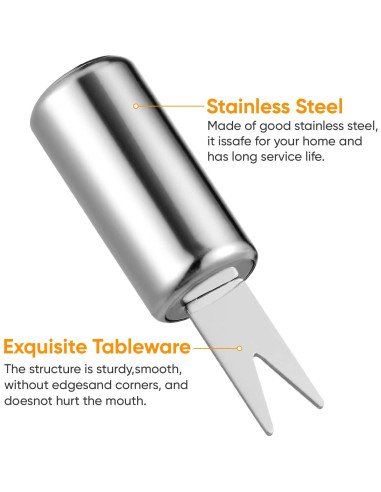 Tenedores para Mazorcas de Maíz Luxshiny - 10 Piezas Acero Inoxidable