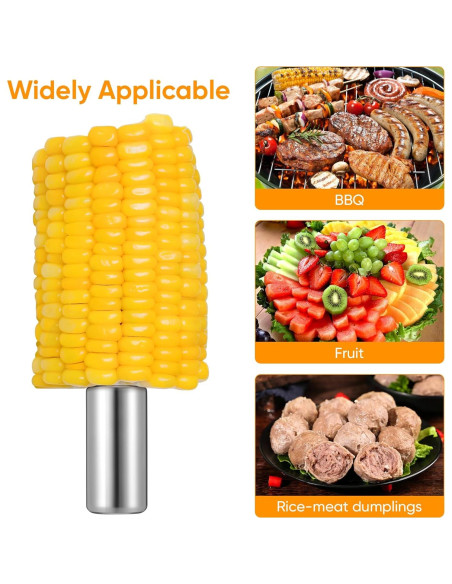 Tenedores para Mazorcas de Maíz Luxshiny - 10 Piezas Acero Inoxidable