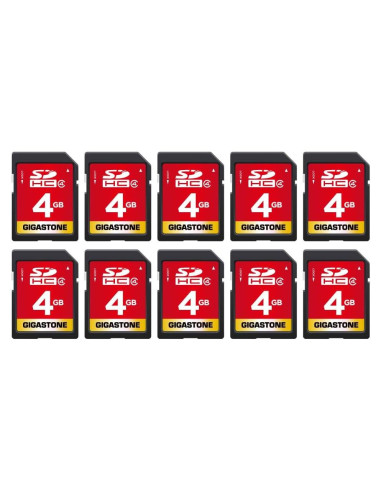 Tarjeta SDHC 4GB Gigastone Paquete de 10 Clase 4