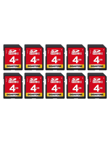 Tarjeta SDHC 4GB Gigastone Paquete de 10 Clase 4