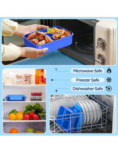 Caja de Almuerzo Bento DaCool 7.5 Tazas a Prueba de Fugas Azul