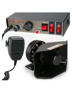 Sirena de Emergencia BooYu BY601-E 200W 9 Tonos PA 132dB