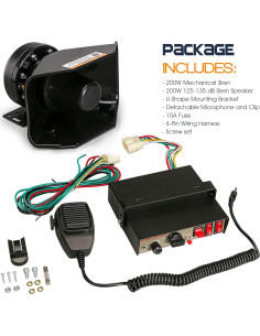 Sirena de Emergencia BooYu BY601-E 200W 9 Tonos PA 132dB 2