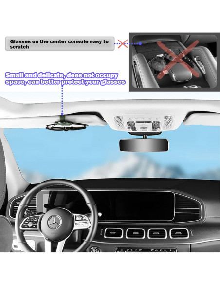 Soporte para Gafas de Coche JIZHYMI G04 Plata con Clip Magnético