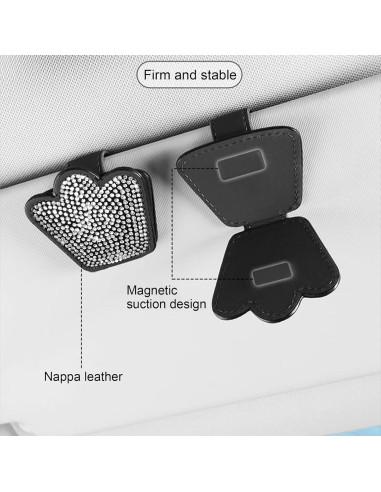 Soporte para Gafas de Coche JIZHYMI G04 Plata con Clip Magnético