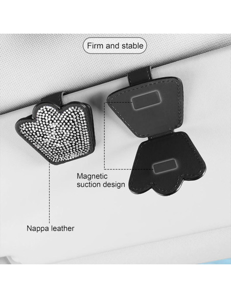 Soporte para Gafas de Coche JIZHYMI G04 Plata con Clip Magnético