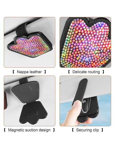 Soporte para Gafas de Coche JIZHYMI G04 Plata con Clip Magnético