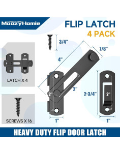 Cierre de Puerta Deslizante MaozyHomie 4 Pzas Acero Inoxidable 2