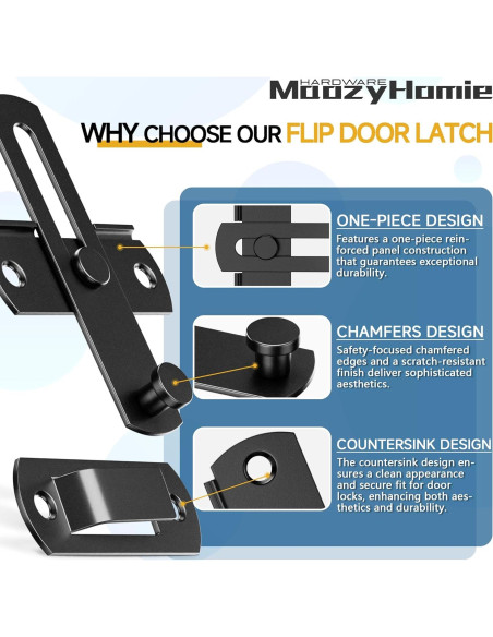 Cierre de Puerta Deslizante MaozyHomie 4 Pzas Acero Inoxidable