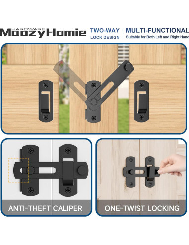 Cierre de Puerta Deslizante MaozyHomie 4 Pzas Acero Inoxidable