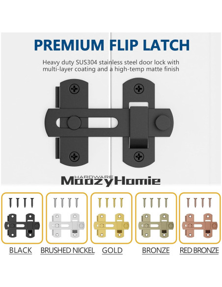 Cierre de Puerta Deslizante MaozyHomie 4 Pzas Acero Inoxidable