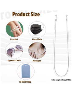 Cadena de Gafas de Perlas Tyqour para Mujeres 73.5cm 2