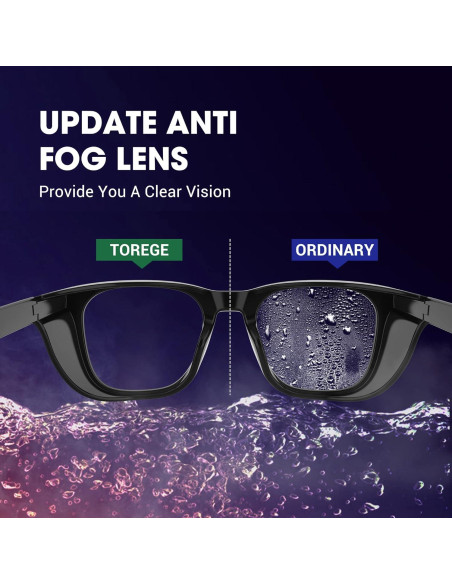Gafas de Seguridad TOREGE Antivaho Antiluz Azul para Trabajo