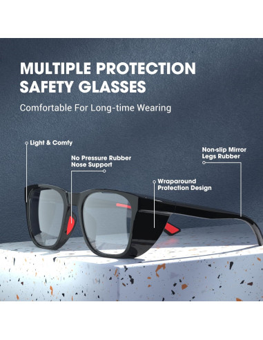 Gafas de Seguridad TOREGE Antivaho Antiluz Azul para Trabajo