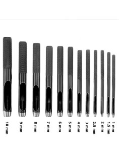 Juego de 12 Perforadores de Cuero HEXJOZEI 1-10mm 2