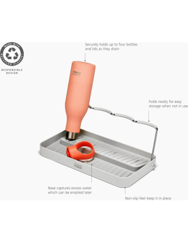 Soporte Plegable para Secar Botellas Joseph Joseph 4 Botellas