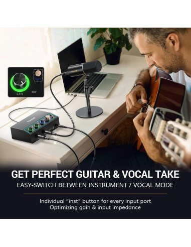 Interfaz de Audio TONOR TX510 USB 2 Canales XLR Negro