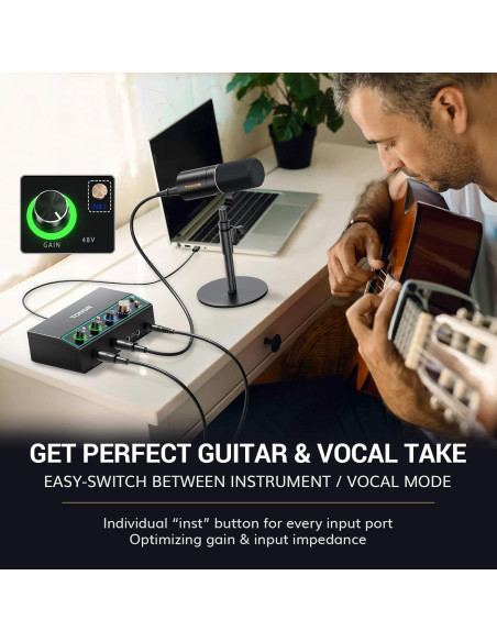 Interfaz de Audio TONOR TX510 USB 2 Canales XLR Negro